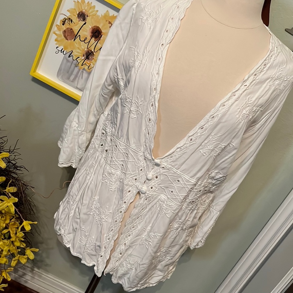 Soft Surroundings Eyelet Cardigan